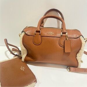Coach Tan and Cream Leather Satchel